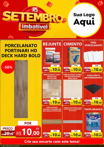 Modelo de Encarte para Encarte A4 Vertical com o tema Setembro Imbatível para Pisos e revestimentos