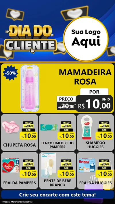Modelo de Rede Social para Stories com o tema Dia Do Cliente para Bebês