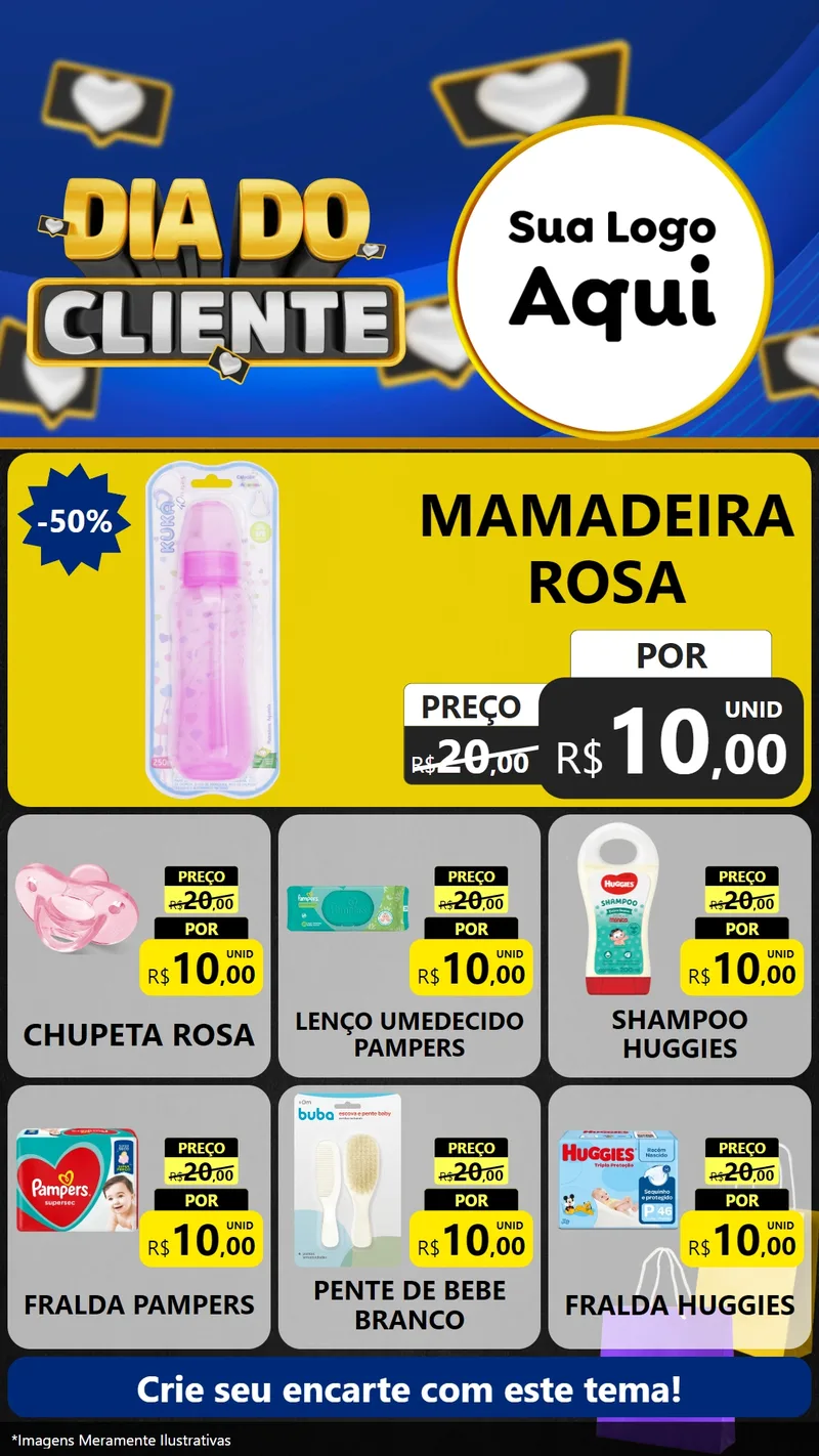 Modelo de Rede Social para Stories com o tema Dia Do Cliente para Bebês