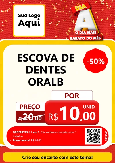 Modelo de Cartaz para Cartaz A4 Vertical com o tema Dia A o Dia Mais Barato do Mês para Higiene Pessoal