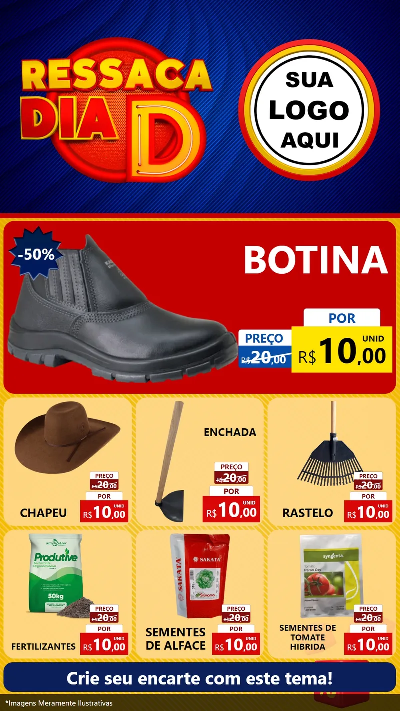 Modelo de Rede Social para Stories com o tema Ressaca Dia D para Agropecuária