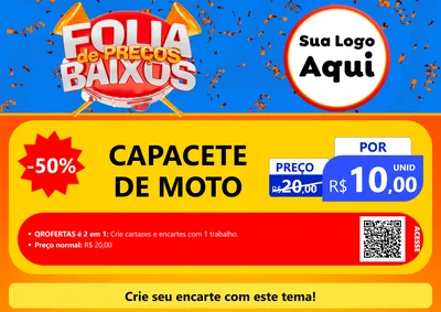 Modelo de Cartaz para Cartaz A4 Horizontal com o tema Folia de Preços Baixos para Moto peças