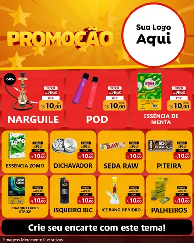 Modelo de Rede Social para Feed Instagram com o tema Promoção para Tabacaria