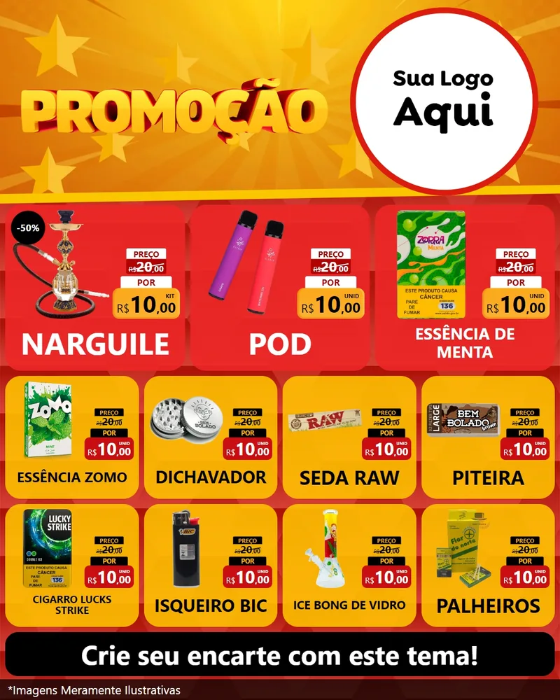 Modelo de Rede Social para Feed Instagram com o tema Promoção para Tabacaria