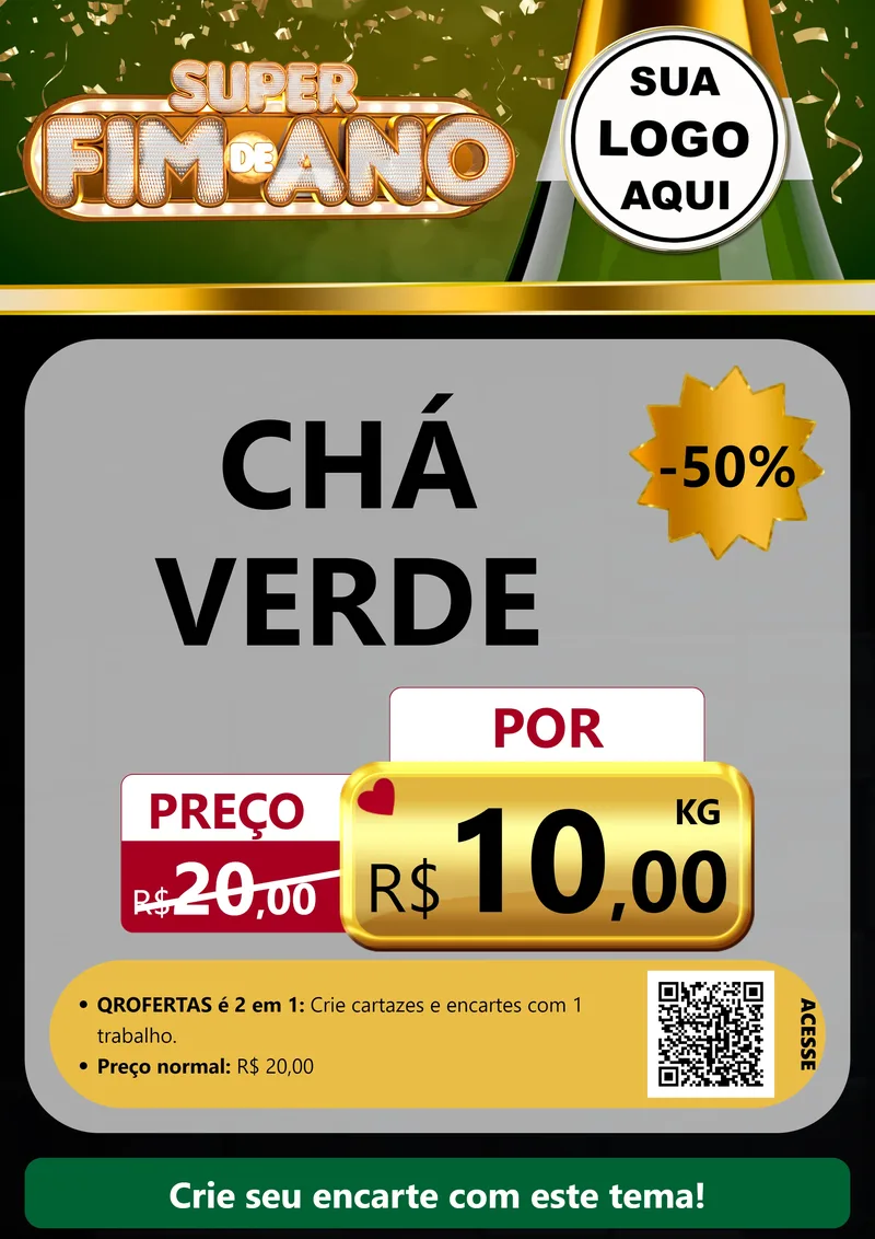 Modelo de Cartaz para Cartaz A4 Vertical com o tema Super Fim de Ano para Produtos Naturais