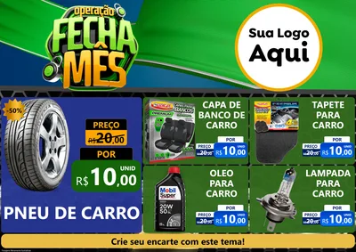 Modelo de Encarte para Encarte A4 Horizontal com o tema Operação Fecha Mês para Auto peças