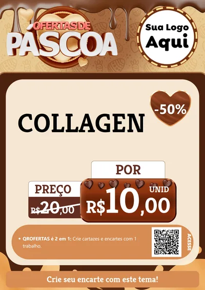 Modelo de Cartaz para Cartaz A4 Vertical com o tema Ofertas de Páscoa para Suplementos alimentares