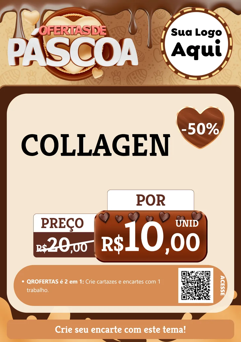Modelo de Cartaz para Cartaz A4 Vertical com o tema Ofertas de Páscoa para Suplementos alimentares
