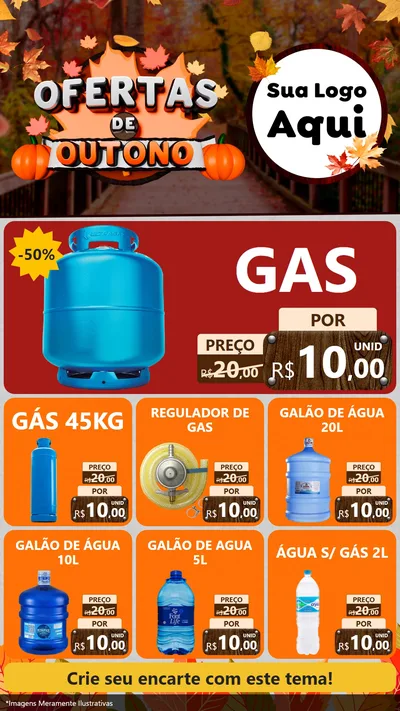 Modelo de Rede Social para Stories com o tema Ofertas de Outono para Água e gás