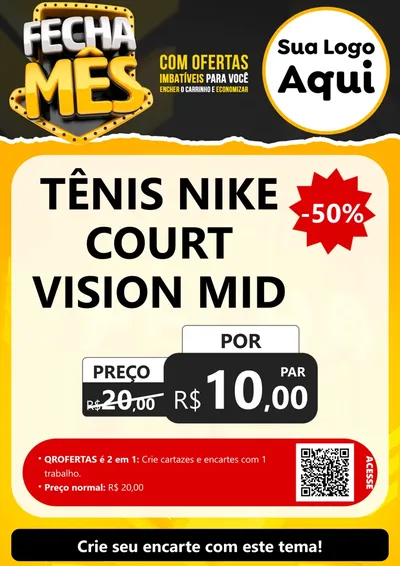 Modelo de Cartaz para Cartaz A4 Vertical com o tema Fecha Mês para Calçados