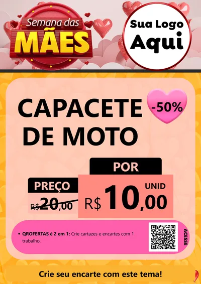 Modelo de Cartaz para Cartaz A4 Vertical com o tema Semana das Mães para Moto peças