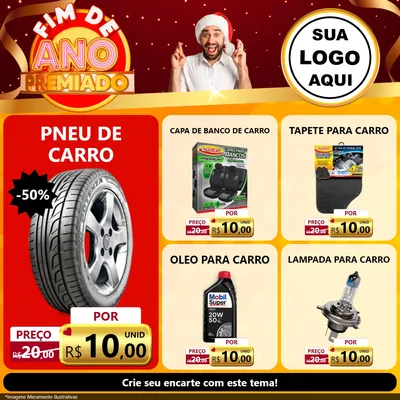 Modelo de Rede Social para Feed Facebook com o tema Fim de Ano Premiado para Auto peças