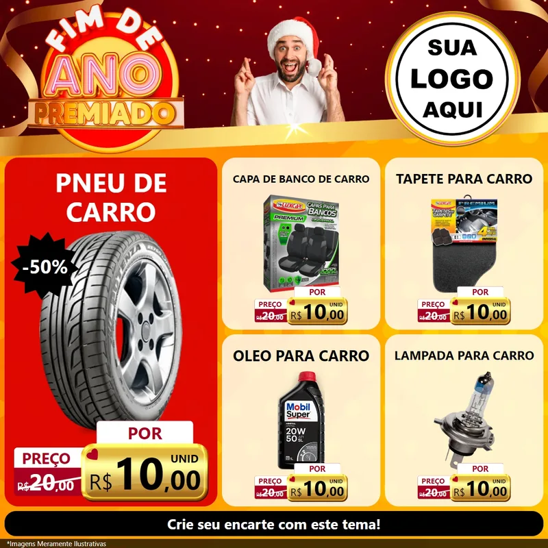 Modelo de Rede Social para Feed Facebook com o tema Fim de Ano Premiado para Auto peças