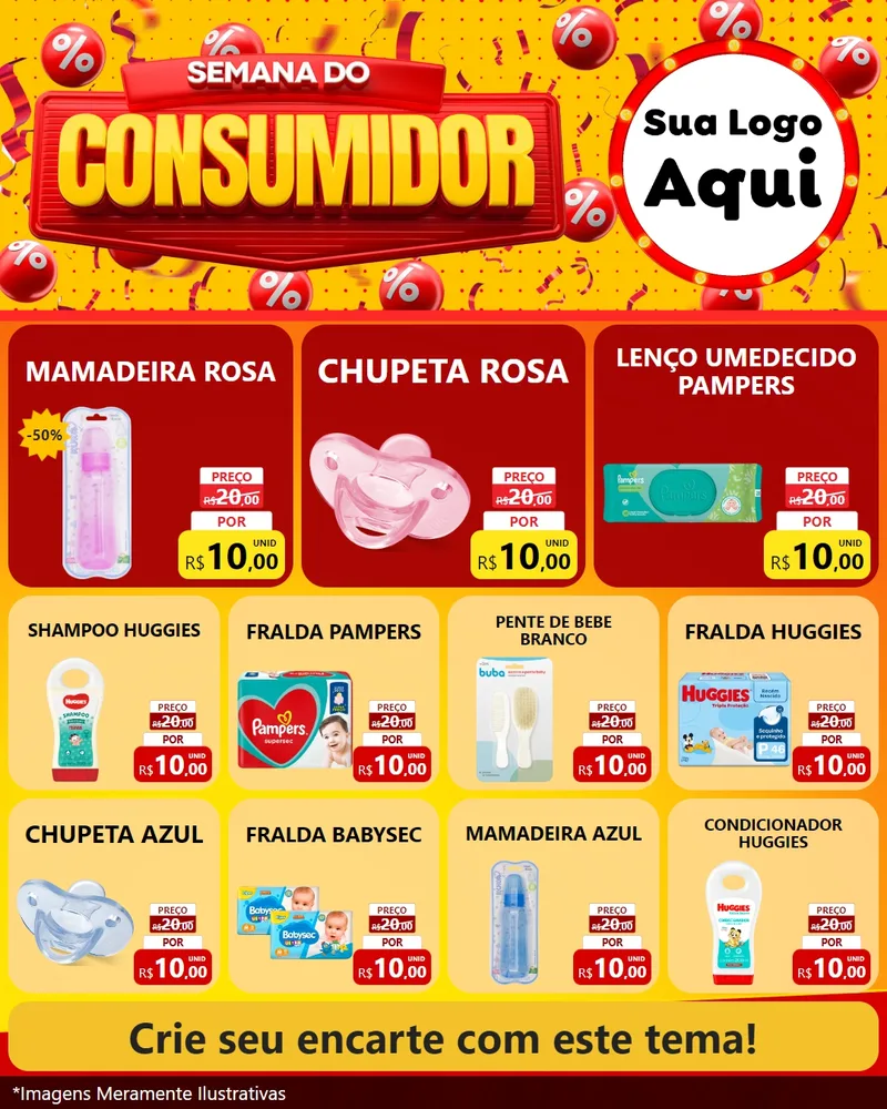 Modelo de Rede Social para Feed Instagram com o tema Semana do Consumidor para Bebês