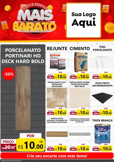 Modelo de Encarte para Encarte A4 Vertical com o tema Mais Barato para Pisos e revestimentos
