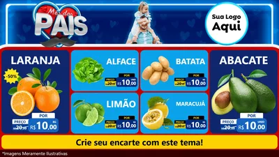 Modelo de TV para TV Horizontal com o tema Mês Dos Pais para Hortifrúti