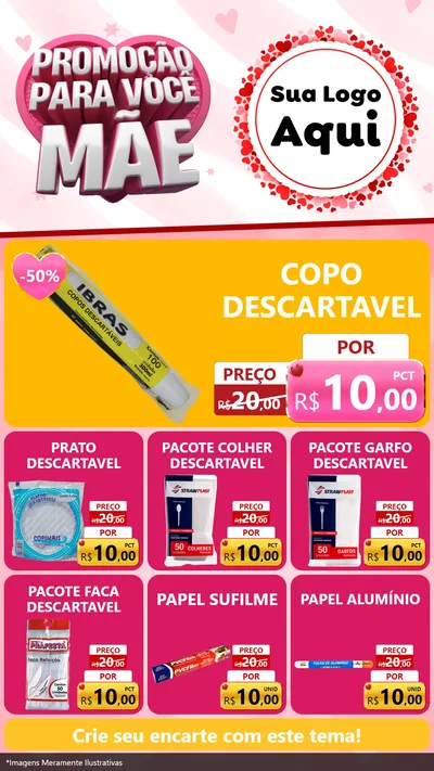 Modelo de Rede Social para Stories com o tema Promoção Para Você Mãe para Embalagens