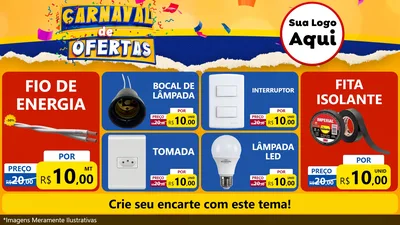 Modelo de TV para TV Horizontal com o tema Carnaval de Ofertas para Materiais Elétricos
