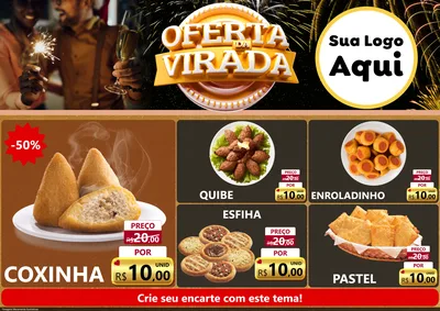Modelo de Encarte para Encarte A4 Horizontal com o tema Oferta da Virada para Salgadaria