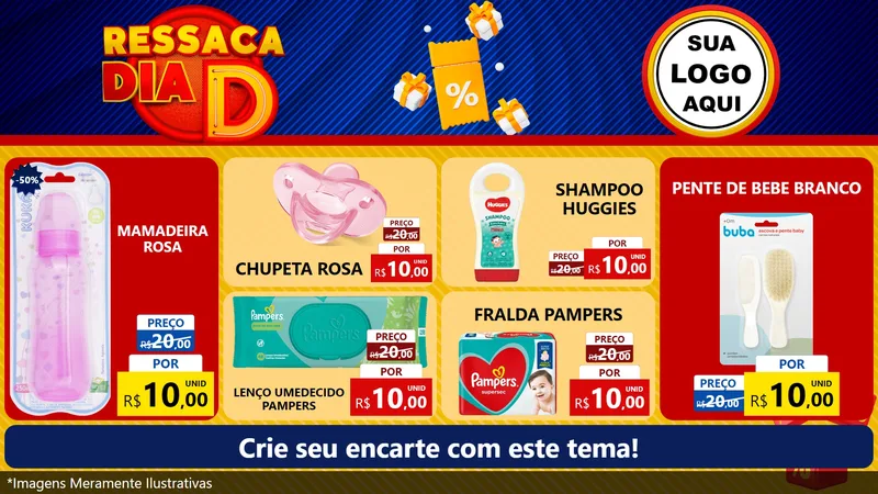 Modelo de TV para TV Horizontal com o tema Ressaca Dia D para Bebês