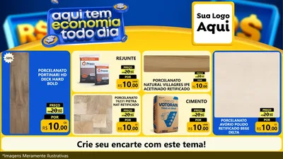 Modelo de TV para TV Horizontal com o tema Aqui Tem Economia Todo Dia para Pisos e revestimentos
