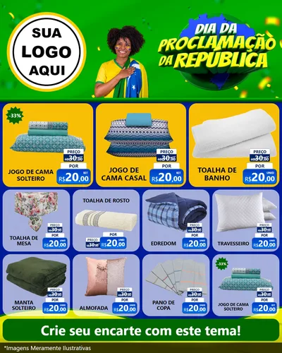 Modelo de Rede Social para Feed Instagram com o tema Dia Da Proclamação Da República para Cama, Mesa e Banho