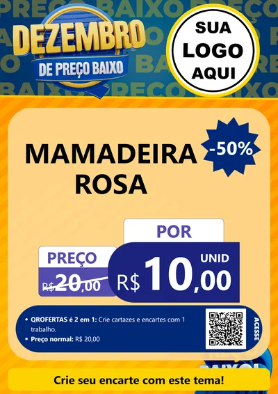 Modelo de Cartaz para Cartaz A4 Vertical com o tema Dezembro de Preço Baixo para Bebês
