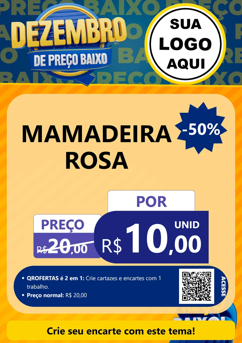 Modelo de Cartaz para Cartaz A4 Vertical com o tema Dezembro de Preço Baixo para Bebês