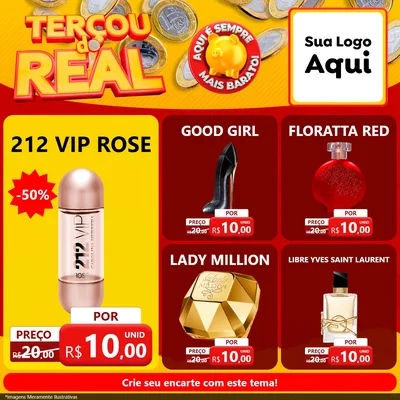 Modelo de Rede Social para Feed Facebook com o tema Terçou do Real para Perfumes