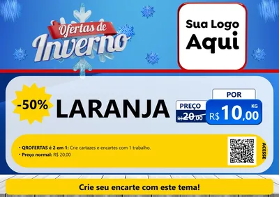 Modelo de Cartaz para Cartaz A4 Horizontal com o tema Ofertas de Inverno para Hortifrúti