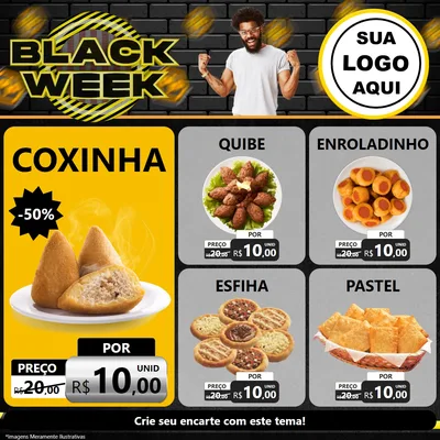 Modelo de Rede Social para Feed Facebook com o tema Black Week para Salgadaria