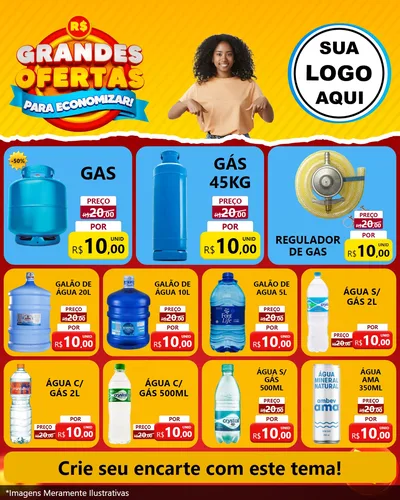 Modelo de Rede Social para Feed Instagram com o tema Grandes Ofertas Para Economizar! para Água e gás