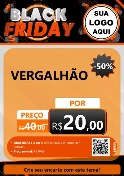 Modelo de Cartaz para Cartaz A4 Vertical com o tema Black Friday para Ferragens