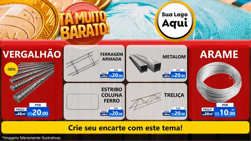 Modelo de TV para TV Horizontal com o tema Está Muito Barato para Ferragens