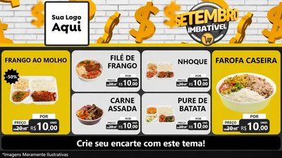 Modelo de TV para TV Horizontal com o tema Setembro Imbatível para Restaurante