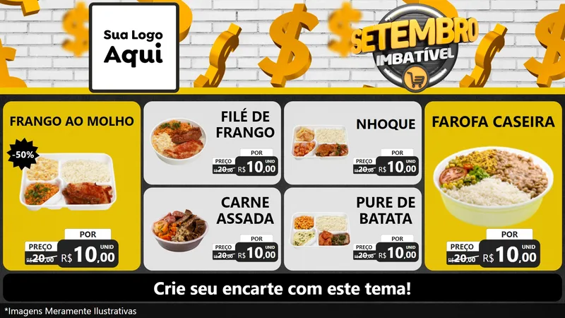Modelo de TV para TV Horizontal com o tema Setembro Imbatível para Restaurante