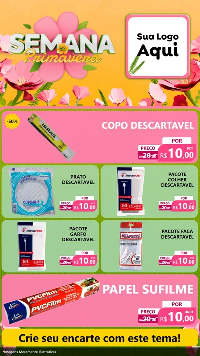 Modelo de TV para TV Vertical com o tema Semana da Primavera para Embalagens