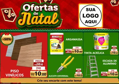 Modelo de Encarte para Encarte A4 Horizontal com o tema Ofertas de Natal para Material para Construção