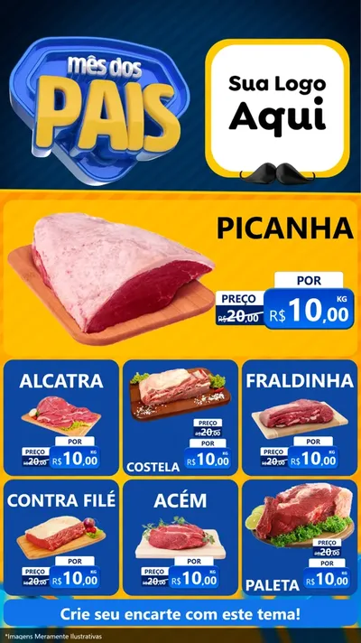 Modelo de Rede Social para Stories com o tema Mês dos Pais para Açougue