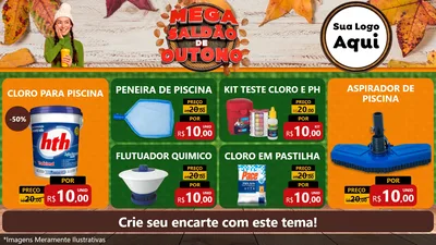 Modelo de TV para TV Horizontal com o tema Mega Saldão de Outono para Produtos para Piscina