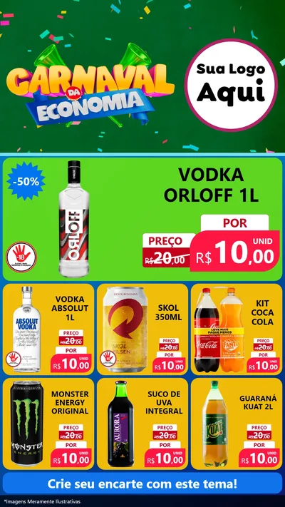 Modelo de Rede Social para Stories com o tema Carnaval da Economia para Distribuidora de bebidas