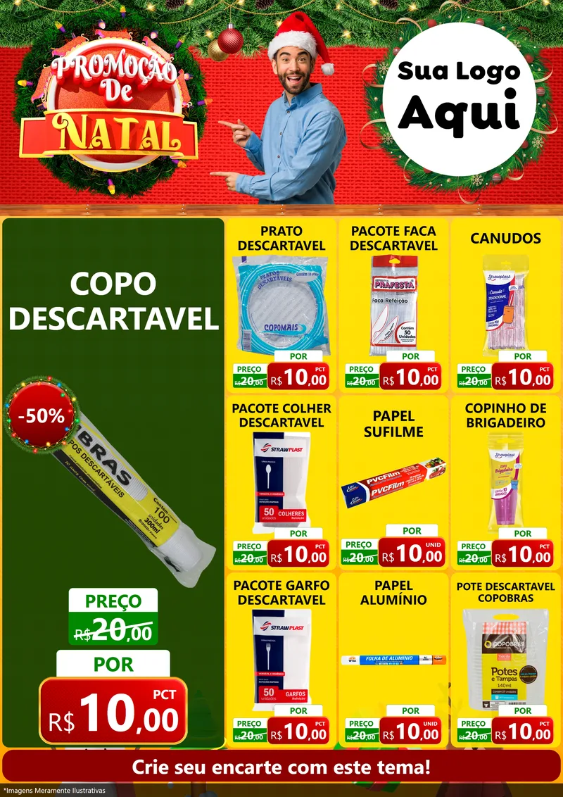 Modelo de Encarte para Encarte A4 Vertical com o tema Promoção de Natal para Embalagens