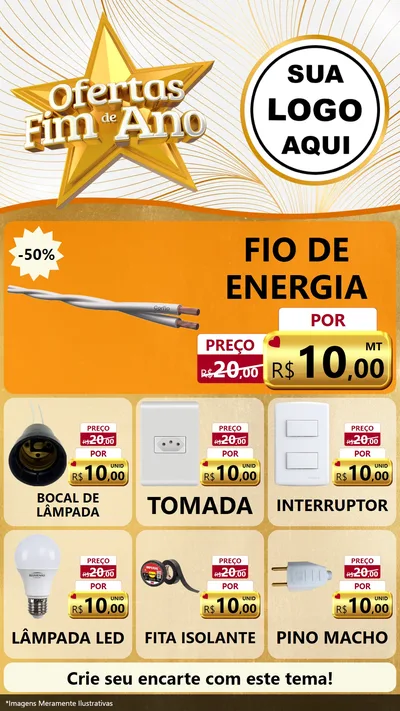 Modelo de Rede Social para Stories com o tema Ofertas Fim de Ano para Materiais Elétricos