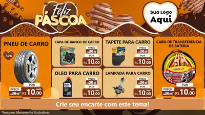 Modelo de TV para TV Horizontal com o tema Feliz Páscoa para Auto peças