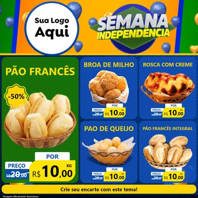 Modelo de Rede Social para Feed Facebook com o tema Semana da Independência para Padaria