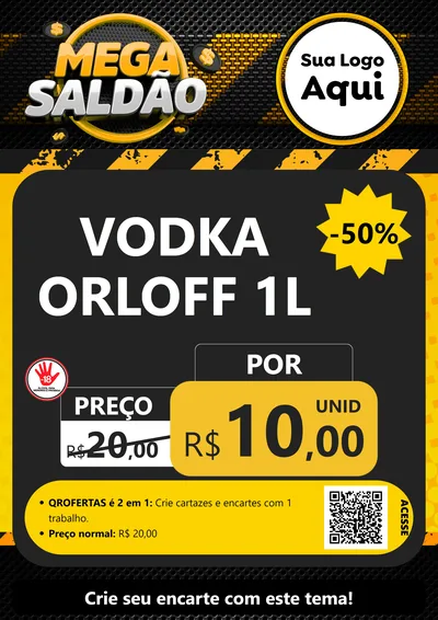 Modelo de Cartaz para Cartaz A4 Vertical com o tema Mega Saldão para Distribuidora de bebidas