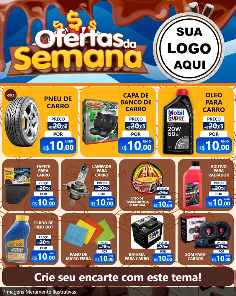Modelo de Rede Social para Feed Instagram com o tema Ofertas da Semana - Páscoa para Auto peças