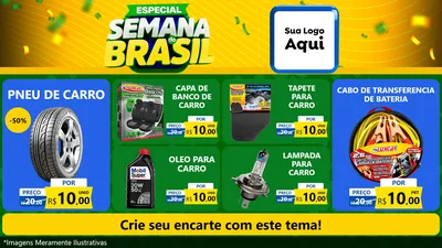 Modelo de TV para TV Horizontal com o tema Especial Semana do Brasil para Auto peças