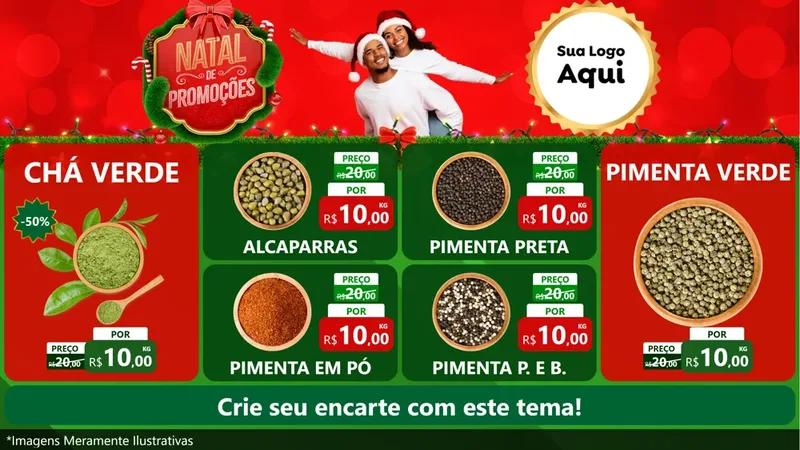 Modelo de TV para TV Horizontal com o tema Natal de Promoções para Produtos Naturais
