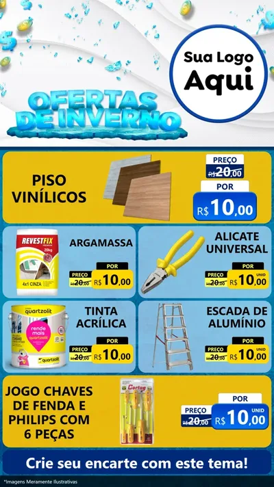 Modelo de TV para TV Vertical com o tema Ofertas de Inverno para Material para Construção